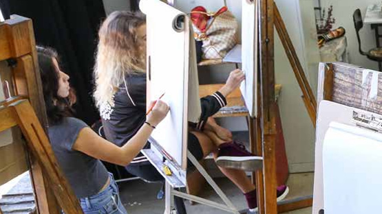 Students painting