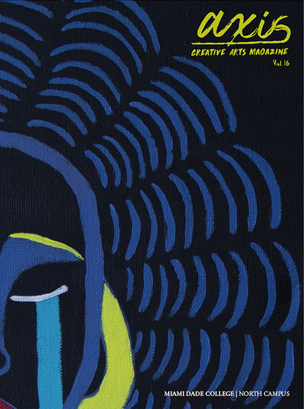 Abstract cover of a blue mask on a black background