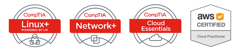 CompTIA and AWS Cloud Practitioner seal