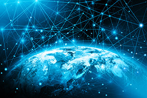 Graphic representing a global network