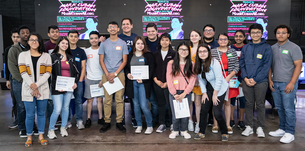 Students standing together from the Mark Cuban Foundation