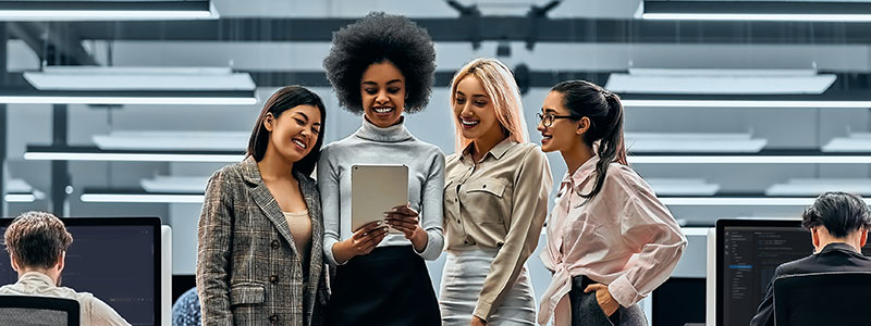 A group of career women in technology

