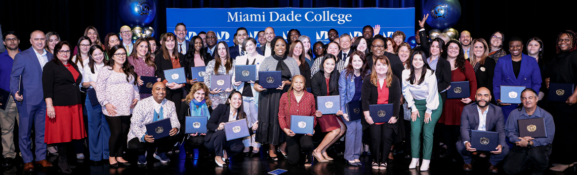 Excellence Awards presentation on stage