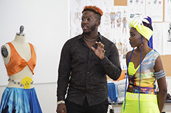 Fashion students presenting final project