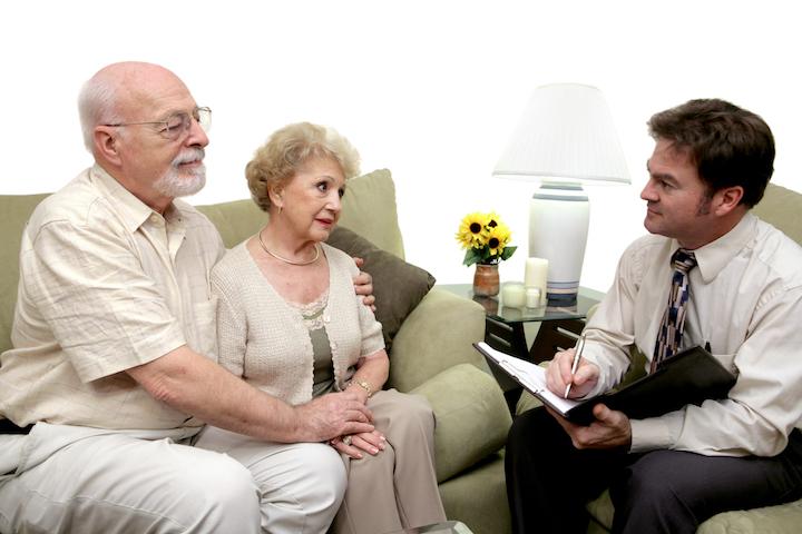 Funeral Director meets with clients