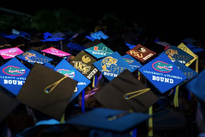 graduates showing where they will attend after graduation