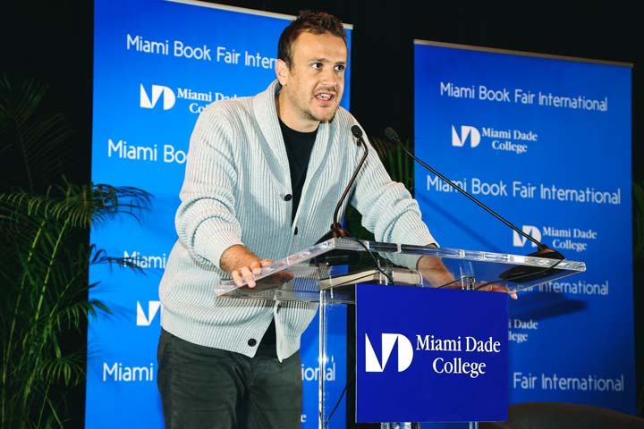 Jason Segal presenting at the MIami Book Fair