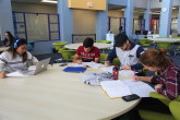 Group of MDC students studying at the library
