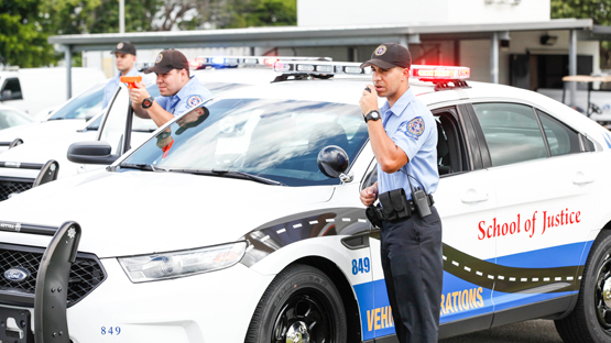 School of Justice students running a drill