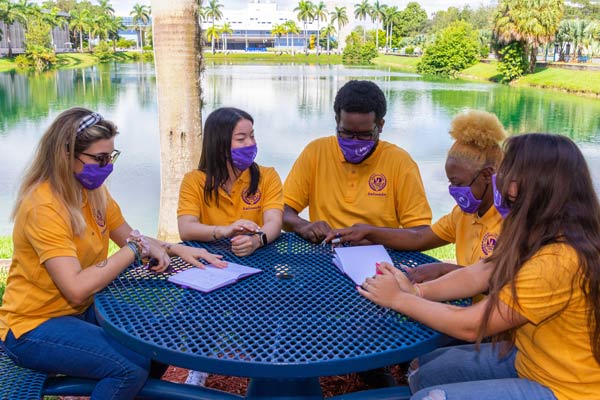 students studying