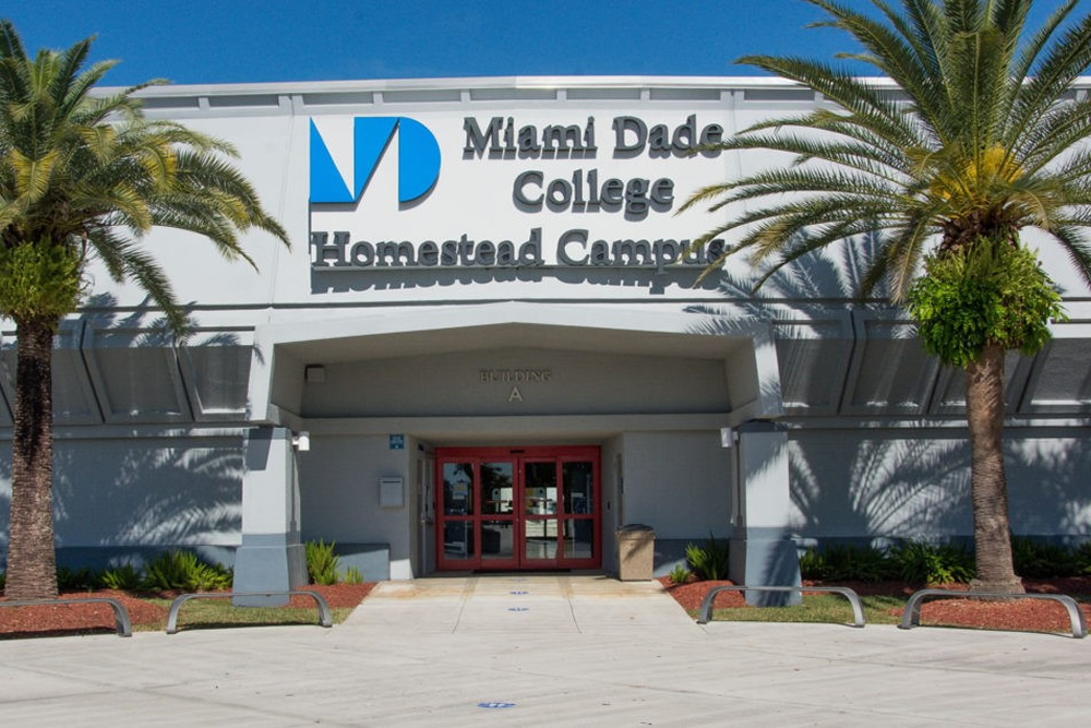 A view of one of the main academic buildings for the Homestead Campus