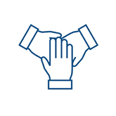icon of three hands joining
