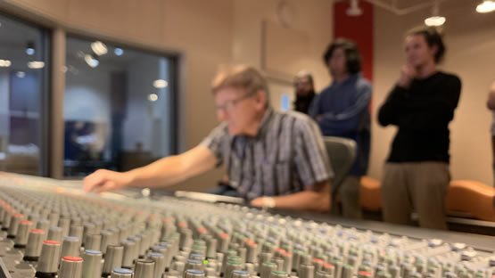 Man working in a recording studio