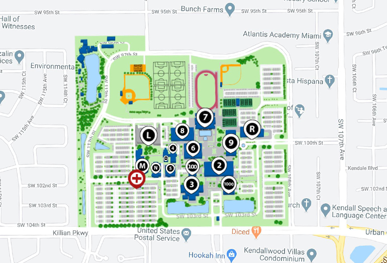 Campus Map And Directions Kendall Campus Miami Dade College