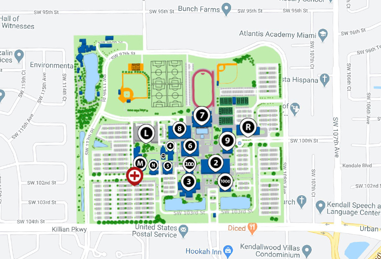 mdc kendall campus map Campus Map And Directions Kendall Campus Miami Dade College