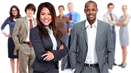 Group of business professionals smiling