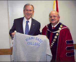 President George W. Bush and MDC President Dr. Eduardo J. Padrón