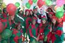 Volunteers dressed as elves