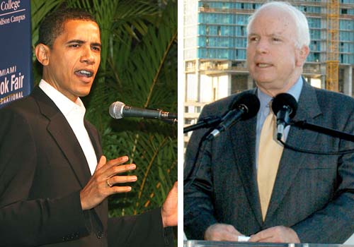 Sens. Barack Obama (D-Ill.) and John McCain (R-Ariz.)