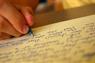 Student writing essay