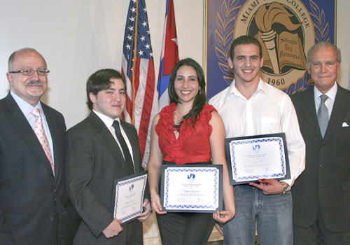 Dr. Eduardo J. Padrón, Jhonatan Larrocha, Dayana González, Juan E. Torres and Commissioner Javier Souto