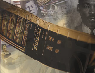 Photo illustration with film and video stills