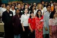 Xaher Gul, left, stands with other 2009 Fulbright Gateway Orientation participants.