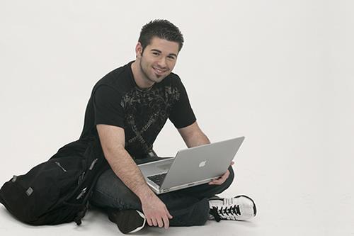 Student with laptop