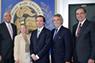 From left, Dr. Rolando Montoya, MDC Provost; Jane Ann Williams, executive director of MDC's Office of International Education; Chilean Ambassador to the U.S. Arturo Fermandois;Chilean Consul General Juan Luis Nilo; and Jeff Olesen, Diplomat in Residence.