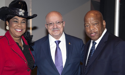 Frederica Wilson, President Padrón and John Lewis