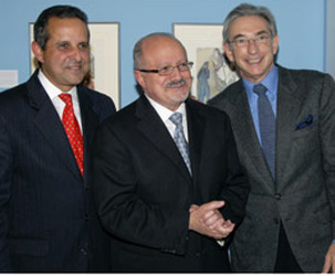 MDC President Dr. Eduardo J. Padrón with alumnus Mayor Manny Díaz and conductor Michael Tilson Thomas