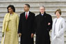 First Lady Michelle Obama, President Obama, former President Bush and former First Lady Laura Bush 