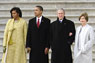 First Lady Michelle Obama, President Obama, former President Bush and former First Lady Laura Bush