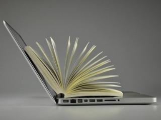 open book on a laptop