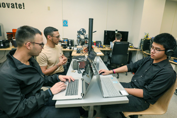 Students working at the computer lab