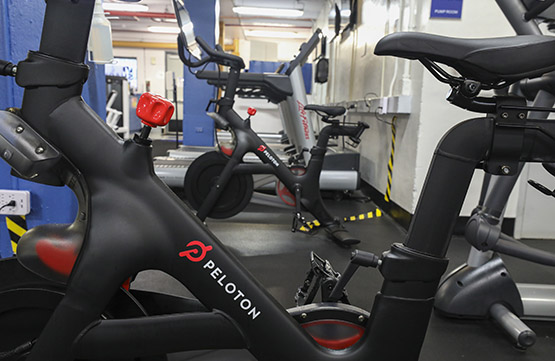 Peloton bikes at gym