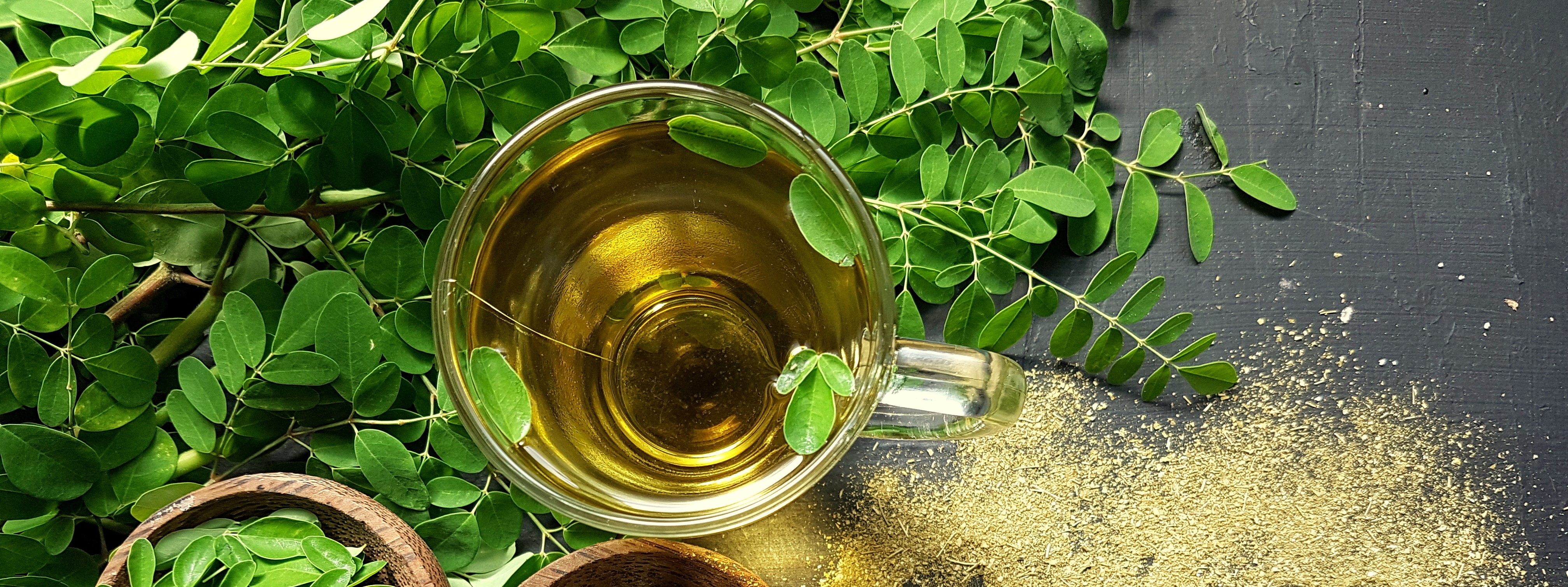 Leaves and oil from the Moringa tree