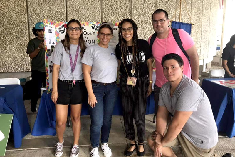 Several students pose for a picture from the Psychology Student Association