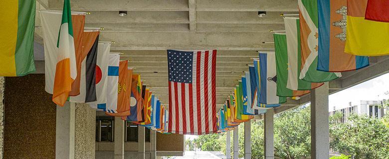 Country flags at Kendall Campus