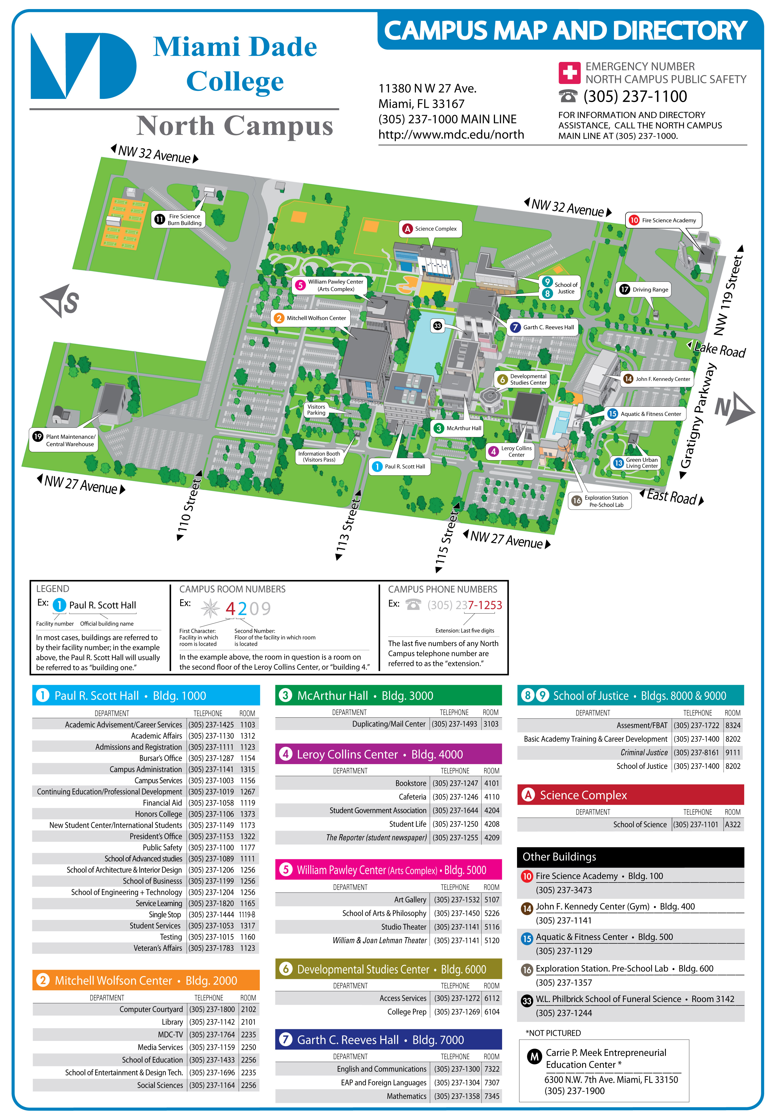 campus map & directions - north campus | miami dade college