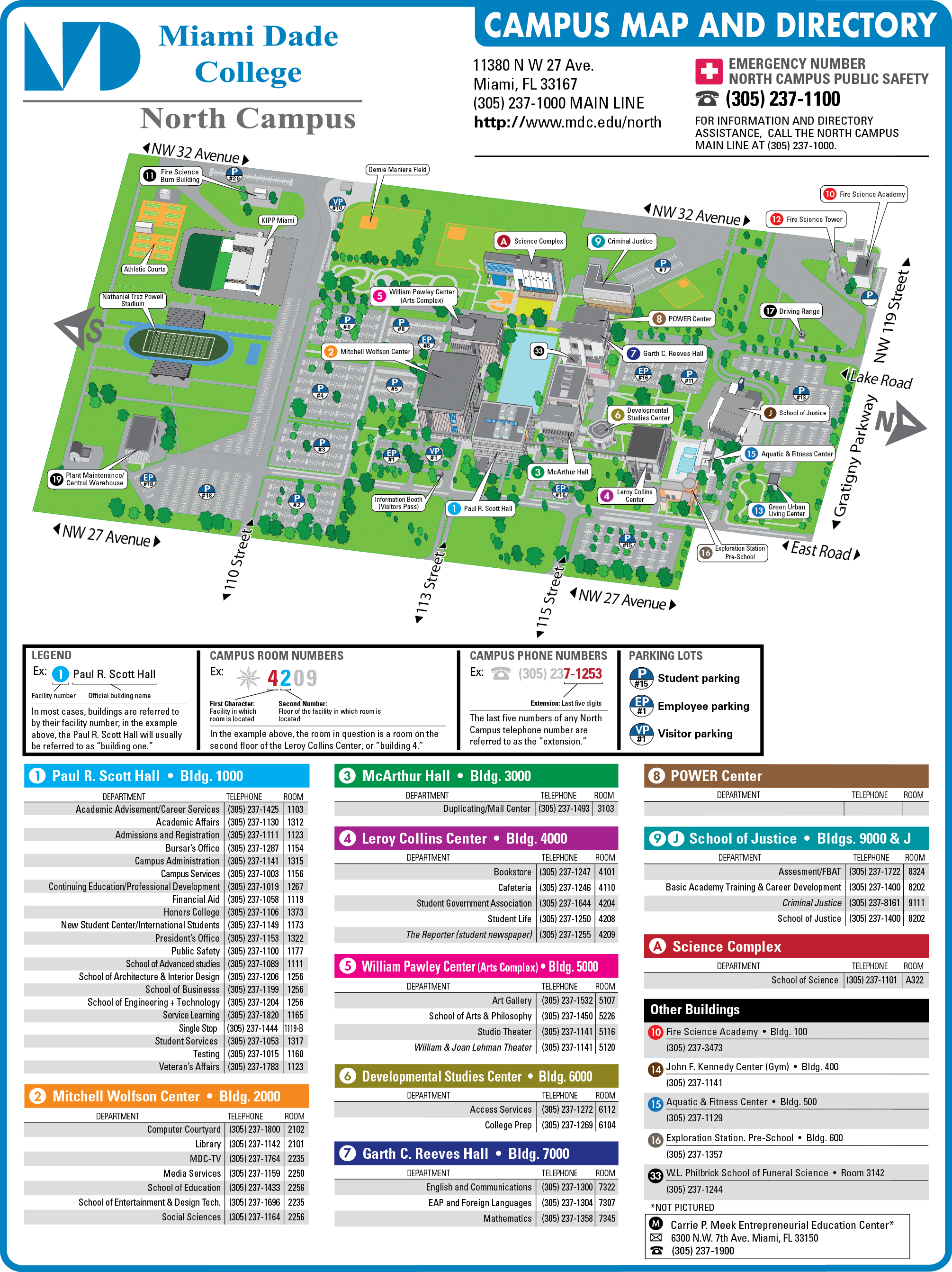 mdc north campus map Campus Map Directions North Campus Miami Dade College mdc north campus map