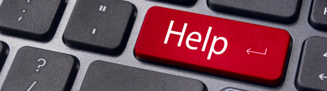 Image of a red keyboard button with the word HELP written on it
