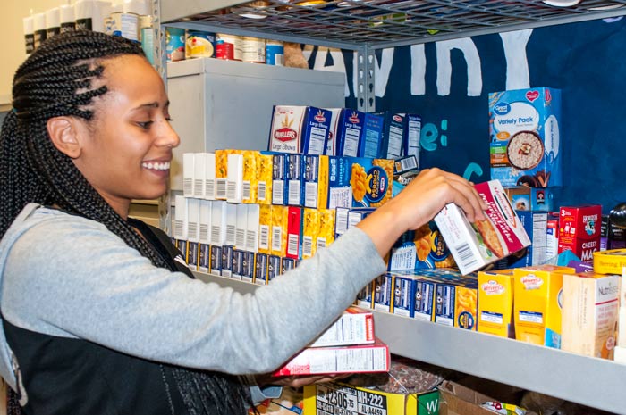 Inside the food pantry