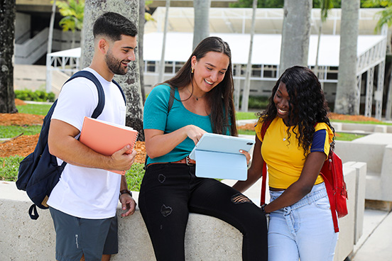 Students having a conversation