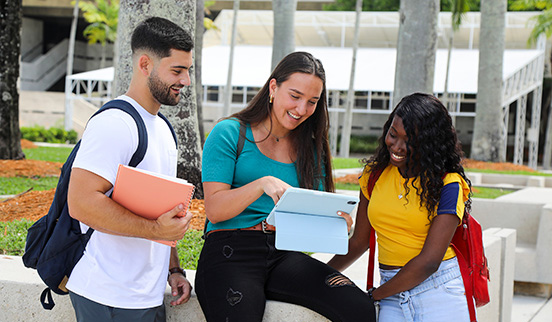 Students having a conversation