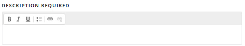 Screenshot of the MDC Calendar showing the "Description Required" area
