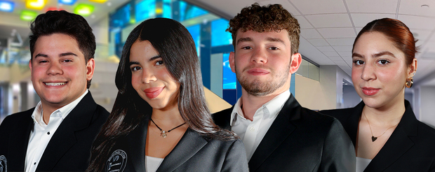 A group of student invovled in student government pose for a picture