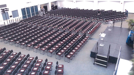Overhead view of the Chapman Center Room