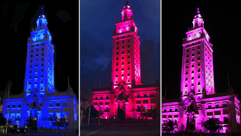 Freem Tower with different colors