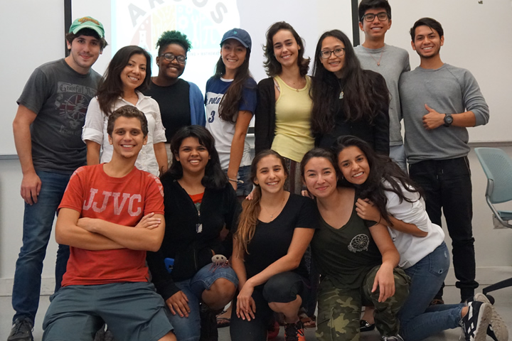 Group of students from the STEM Student Success Center pose for a picture together